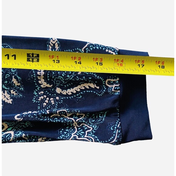 PerSeption Concept Tunic Blue Cream Paisley Print Top V Neck Size Medium - Picture 9 of 9